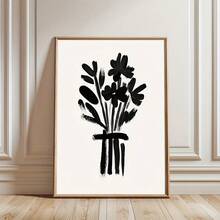 1pc Modern Minimalist Abstract Botanical Floral Retro Poster Aesthetic Wall Art Canvas Print Featuring A Flower Bouquet, Suitable For Hallway, Entryway, Dorm, Apartment - A - View 5