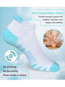 5/10/20 Pairs Women Sports Ankle Socks, Compression Running Socks, Comfortable & Soft - Multicolor - View 2