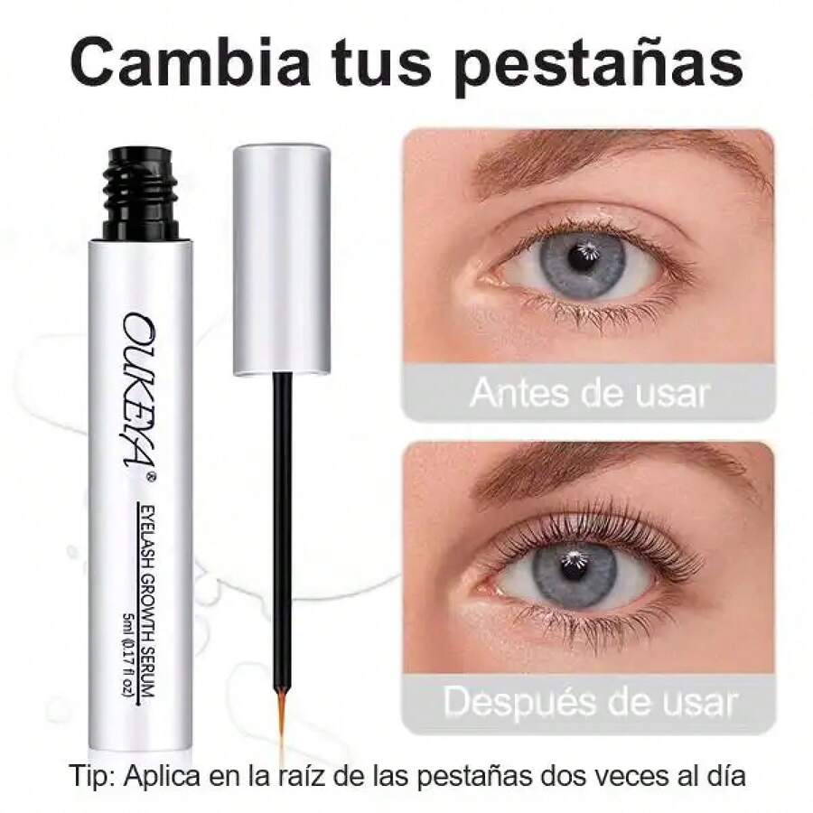Regalo de San Valentín, suero de crecimiento de pestañas de 5ML, fórmula antienvejecimiento desarrollada por científicos, fórmula suave para pestañas largas y densas - 2 piezas - Ver 1