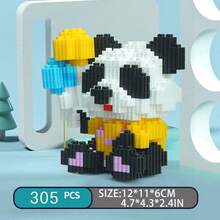 1 Stück kreative Panda Handwerksblock Figur, Heimdekoration Tierfigur, ideales Geschenk für Valentinstag, Halloween, Weihnachten, Geburtstag - Verschiedenfarbig - Übersicht 7