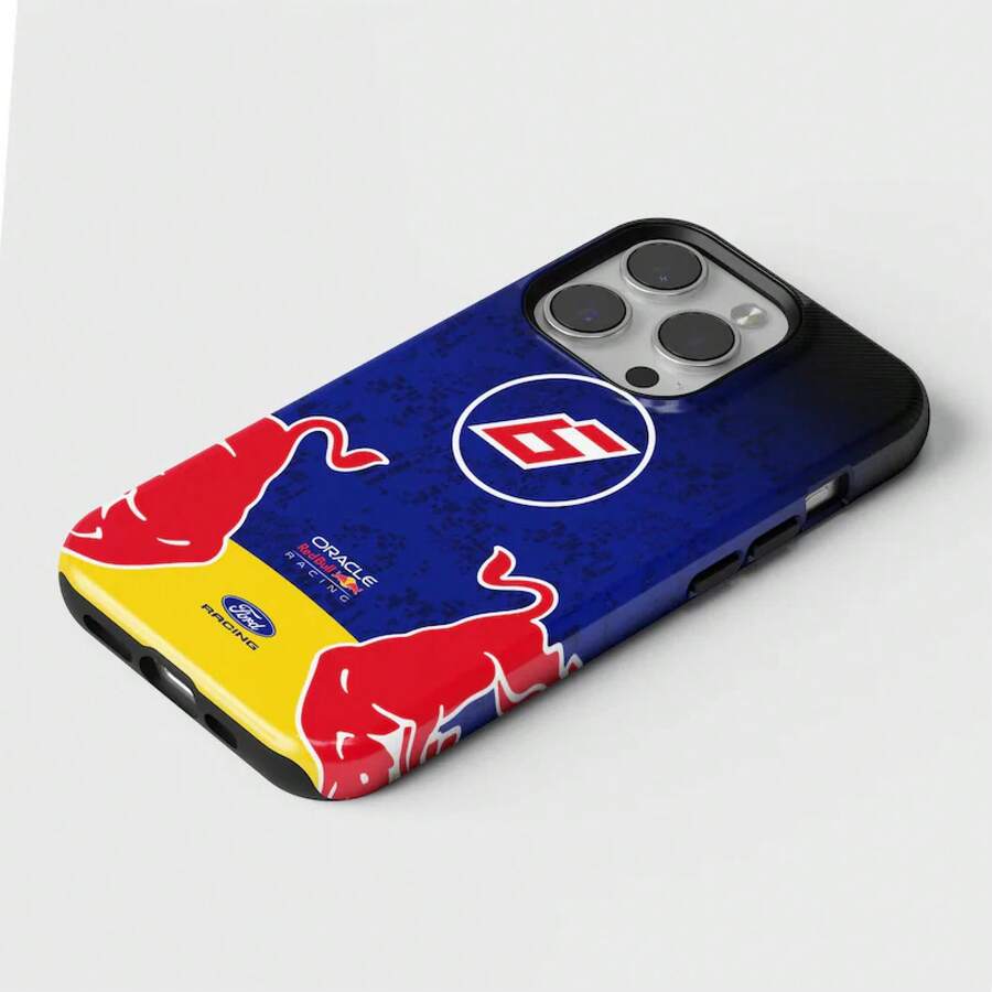 [24h Shipping From DE/FR/ES]Apple 17 16 15 Promax  23 24 25 26 Ultra GalaxyRed Bull Racing Livery 2026 F1 Team  Case With Number - Frosted Finish - View 1