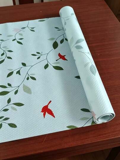 1 Cuộn Thảm lót tủ lạnh hình chim và hoa dễ thương, chống bám bẩn, dùng bảo vệ ngăn kéo và tủ.