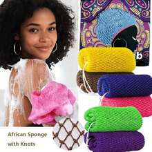 Authentic African Net Sponge, Exfoliating Body Scrubber, Back Scrubber Washcloth, Real African Scrub Body Care Bathing Accessory - Multicolor - View 1