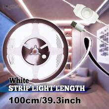 LQHZMYY 1pc LED Light Strip With Rotary Switch, Dimmable COB Light Strip, Low Voltage 5V With USB Interface, Adjustable Brightness Via Rotary Switch, Self-Adhesive Backing, Cuttable, Flexible And Bendable, Suitable For Mirror, TV Background, Stairs, Kitchen, Bathroom Dimming, DIY Photo Frame, Surprise Gift For Girlfriend - white light - View 16