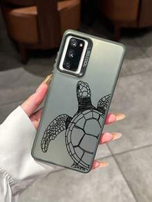 1个适用于三星系列的透明手机保护壳，灰色边框，简约INS风格线条画海龟图案，全包覆镜头，贴合机身[国际版，非国内版] - 彩色 - 查看 2