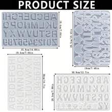 131/234件套字母硅胶树脂模具套装，包含大号正反字母数字硅胶模具，带孔或不带孔，适用于环氧树脂浇铸、钥匙扣、首饰吊坠制作等礼品。 - 彩色 - 查看 7