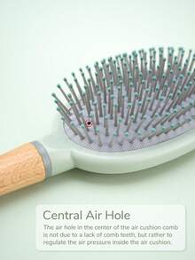 1pc Wooden Handle Air Cushion Massage Comb, Anti-Static Hair Brush, Suitable For Curly, Straight, Wavy Hair, Moisturizing Hair Care Brush, Curling Comb, Straightening Comb, Women Hair Brush, Hairstyling, Travel, Hair Care Products, Hairstyling Tools, Hair Accessories, Hairstylist, Hair Salon, Hairstyling Equipment - Multicolor - View 6