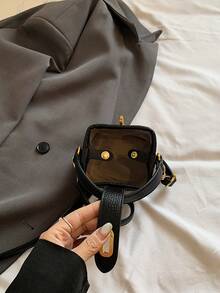 New Arrival Cute Mini Handbag, Gold Lock Small Bucket Bag, Cosmetic Pouch, Small Crossbody Bag, Accessory Bag, Hanging Decor Bag, Evening Bag, Coin Purse - Black - View 11