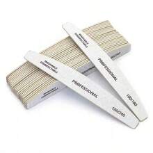 10Pcs Grey Half Moon Nail File Double-Sided Manicure File For Real Nail Shaping Manicure Nail File 100/180 Grit - Light Grey - View 7