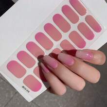 1 pièce Nouveaux autocollants pour ongles couleur dégradé, autocollants d'art pour les ongles amovibles et imperméables, décalcomanies pour ongles pour femmes, faciles à utiliser, convenant pour les vacances, les fêtes, les cadeaux d'anniversaire - Parme - Voir 4