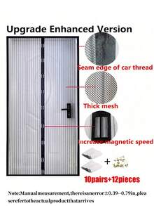 1件磁性纱门，透气有效防蚊，采用易清洁柔软网布，加厚网眼，宠物友好，适用于前门、推拉门、防蝇纱窗、防蝇帘、房车配件、防蚊网 - 多色 - 查看 11