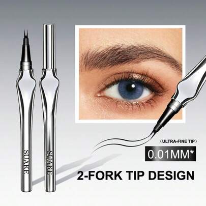 1 pieza Lápiz de cejas de doble punta para mujeres SEANKE - Resistente al agua, de larga duración, trazos similares al cabello, adecuado para maquillaje de ojos todo el día, fácil de usar para principiantes