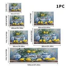 1 buah Alas Pengering Piring, Alas Mesin Kopi, Motif Lemon Gaya Porselen Biru & Putih, Alas Pengering Serbaguna, Hadiah Rumah, Dekorasi Meja - XYLSD-198 - View 16