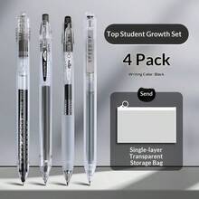 Gel Pen Simple 0.5 Black High-Value Student Quick-Dry Easy To Write Brush Pen Signature Pen 6-Pack (4 Pens And 2 Refills) - Multicolor - View 5