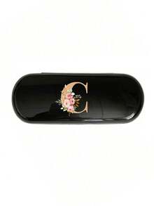 1pc Cream/Minimalist Solid Color Eyeglass Case, New Minimalist Design, Portable Waterproof Dustproof (Small Size, Plastic Material) Letter & Flower Pattern Eyeglass Case, Letter Charm Eyeglass Case - Multicolor - View 22