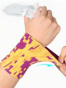 1 pièce Bandage de poignet de sport, support de poignet de compression, style de serviette tricotée de compression, convient pour le basketball, le badminton, la fitness, le culturisme, accessoire de support de poignet - Multicolore - Voir 9