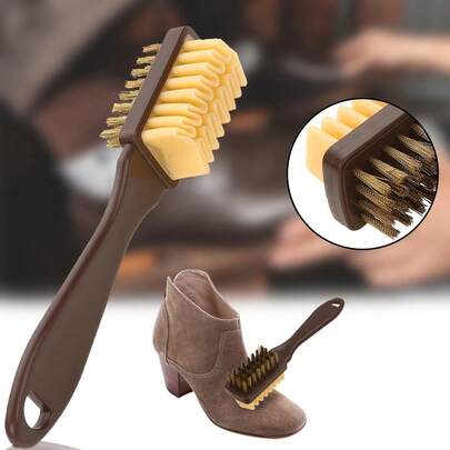 1pc/3pcs: 2-In-1 Suede And Cowhide Care Brush And Snow Boot Cleaning Brush, Suede Shoe Maintenance And Cleaning Brush, Black And White Version