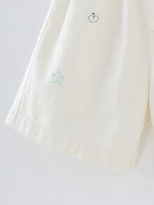 mini bala 棉麻柔软牛仔女婴裤，透气宽松夏季套装 2026 - 象牙白 - 查看 8