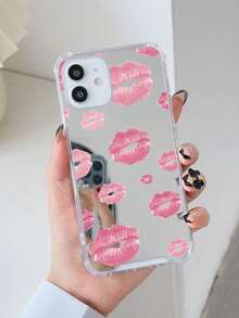 1 Piece, Free Shipping, Local Delivery, Accessories Not Included, Phone Case Compatible With Red Lip Pattern Mirror And Drop Protection. - Multicolor 6 - View 2