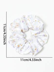 6件套纯色水钻花朵缎面发圈，甜美可爱日常休闲简约百搭发饰套装，节日派对适用 - 彩色 - 查看 3