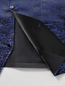 Rompi Jas Jacquard Pria, Rompi Formal untuk Jamuan Makan, Pernikahan - Royal Blue - View 7