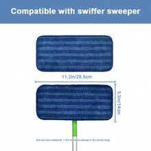 1/2/4pcs Reusable Microfiber Mop Pads, Suitable For WetJet Washable Wet & Dry Floor Cleaning Replacement Pads, Size 11x5 Inches, Navy Blue - Blue - View 2