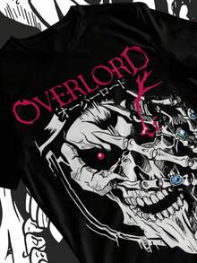 Overlord Ainz T-Shirt Ooal Gown Albedo Skull Anime Manga Gifts Shirt Soft Tee - 黑色 - 查看 7
