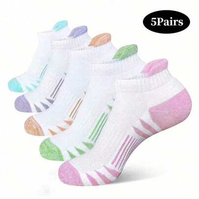 5/10双装 女士运动踝袜 跑步压缩袜 舒适柔软袜