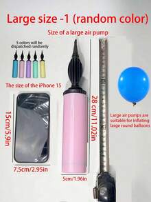 1pc/3pcs Portable Handheld Manual Balloon Pump, Hand-Pressed Colorful Air Pump For Birthday Party, Holiday, Wedding Balloons, Random Color - View 4