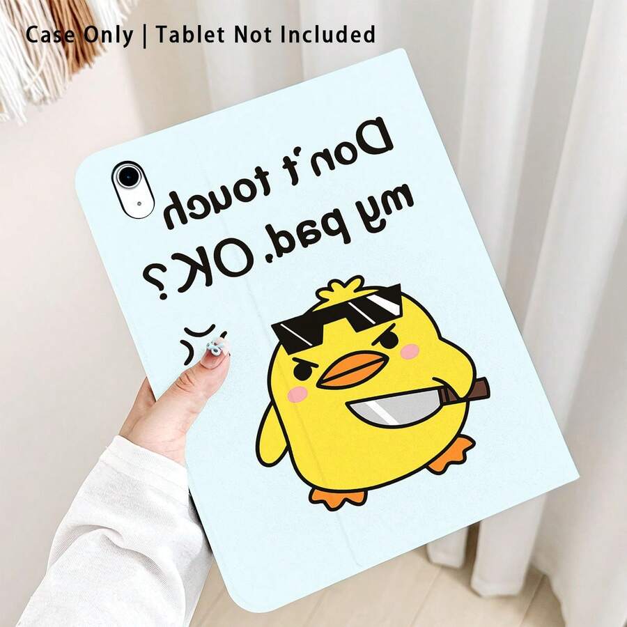 1pc Chicken Holding Knife Pattern Flip Cover Tablet Protective Case With Pen Slot, Compatible With Samsung, Apple , , , Honor, Matepad, , - Multicolor - View 1