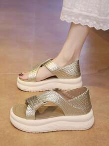 Women Platforms & Wedge Sandals - Champagne - View 2