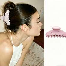 Fermaglio per capelli a forma di fiocco in acrilico rosa con strass 3D, fermaglio per capelli con stile da ballerina, adatto per pettinature semi-raccolte, viaggi, compleanni - Rosa - Visualizzare 1