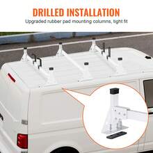 Trailer Ladder Rack, 54" 3 Crossbars Ladder Roof Rack, Heavy-Duty Steel Van Roof Ladder Rack, 800 Lbs Capacity Van Ladder Rack With Straps, Fit For Ford Transit 150, 250, 350, 2015-2022 - Square Tube 800 Pounds - View 4