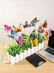 20pcs Large Double-Layer Artificial Butterfly Decorations, Butterfly Decor For Gardening, 3D Butterfly Decorative Stakes, Fluttering Butterfly Garden Stakes And Rods, Artificial Butterfly Garden Decor, 3D Butterfly Garden Decorations, Fake Butterfly Stakes For Indoor/Outdoor Garden, Birthday, Wedding, Party Decorations, Plant Decor And Housewarming, Gardening And Yard Decor - A - View 6