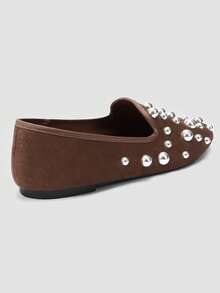 Nouvelles Mocassins Confortables Haute Mode pour Femmes ADAMUMU, Clous Métalliques Réfléchissants Brillants, Légers Convenant pour le Printemps, l'Été, l'Automne et l'Hiver, à la mode et Confortables pour un Port Quotidien et en Soirée - Taupe - Voir 6