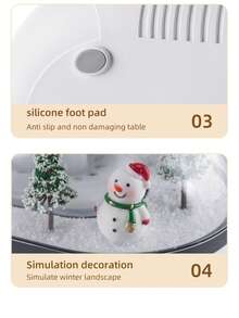 JFBONIN Magical Snowy Landscape Humidifier | Handmade Snowman Aroma Diffuser | Winter Wonderland Home Decor | Comfortable For Bedroom, Office And Outdoor - Mist - View 8