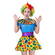 成人女性小丑角色扮演服裝 小丑舞台表演 瘋狂調皮馬戲團萬聖節服裝 不含假髮 尺寸 S=4XL 或 M=5XL - 彩色 - 查看 6