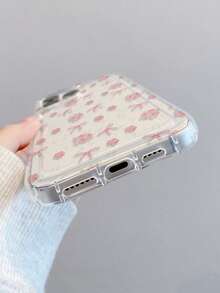 1pc Polka Dot & Floral Pattern, Airbag Transparent Anti-Drop Phone Protective Case, TPU Material Suitable As Holiday Gift, Compatible With Apple IPhone XS/XS Max/XR/11 12 13 14 15 16 Pro/17 Air/Pro Max/14 15 16 Plus, Unisex, Also Fits Samsung S25/S25 Plus/S25 Ultra/S24 Ultra/S24/S23 Ultra/S23/S22 Ultra/S22 - Multicolor - View 3