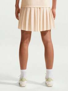 Nike Chân váy thể thao xếp ly nữ, chân váy tiêu chuẩn thêu taffeta mùa hè mới IF0590-103 - Màu Hồng  San hô - Xem 2