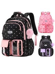 BXboat Strawberry Girl Backpack With Handbag And Pencil Case, Lightweight And Cute, Large Capacity Multi-Pocket School Bag, Student Back To School Backpack - 1PC - View 2