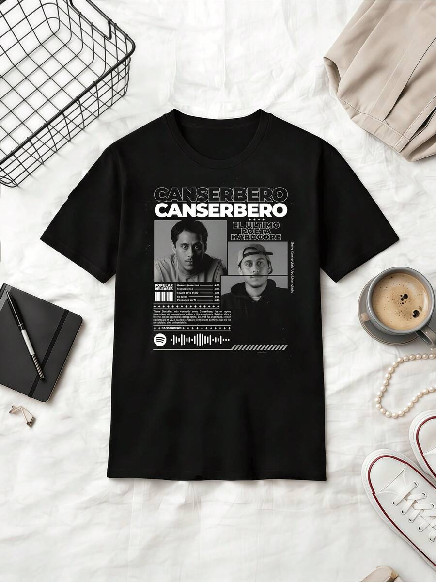 The Last Poet Hardcore Graphic Unisex Cotton T-Shirt - Black - View 1