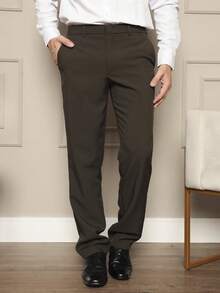 Men Suit Pants - 棕色 - 查看 3