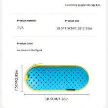 游泳泳鏡收納盒，輕量便攜，耐磨保護盒，透氣防震，游泳訓練設備，適合旅行，適合游泳 - 彩色 - 查看 3