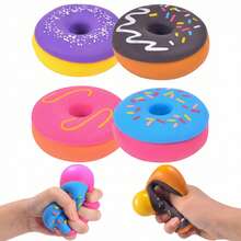 1pc Cute Donut Slow Rebound Stress Relieving Toy: Cute Donut Slow Rebound Stress Relieving Toy, A Soft Slow Rise Stress Relieving Toy Suitable For Teenagers And Adults, Perfect For Tabletop Play And Anxiety Relief. - Multicolor - View 5