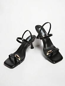 5cm New Colorblock Minimalist Wedge Thong Sandals, Women Summer Open Toe High Heels 2025,Kitten Heels,Flip Flops - Black - View 6