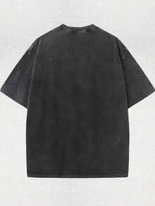Disney Toy Story Alien Character Spa Crane Words Rocket Star Element Space Theme Printing Design Sense  Oversized Fashion Old T-Shirts, Street Style. - Black - View 2