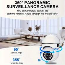 1/2/4个1080P高清智能WiFi摄像头，家用安防摄像头 - 监视器，355°全景视角，夜视功能，支持云台控制和变焦，双向语音，AI移动侦测报警 - 室内外无线WiFi摄像头，家用安防摄像头，圣诞节，感恩节礼物 - 白色 - 查看 8