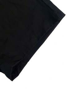 Men's Black Casual Sports Shorts, Side Contrast Zipper Pockets, Drawstring Waist, Summer Shorts - Black - View 7