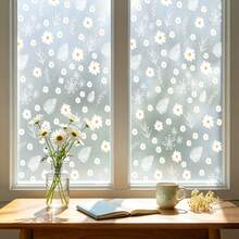 Daisy And Pink Bow Window Film, Reusable PVC Electrostatic Adsorption Frosted Glass Sticker, Suitable For Bathrooms, Kitchens, Bedrooms, And Home Decor. - Frosted Glass Sticker - View 5