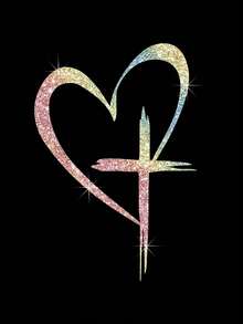 Hình dán vinyl hình trái tim và chữ thập lấp lánh - Dùng cho ô tô, xe tải, tường, máy tính xách tay, v.v. - Keo dán chắc chắn, có thể tái sử dụng, độ sáng bóng rực rỡ. - A - Xem 5